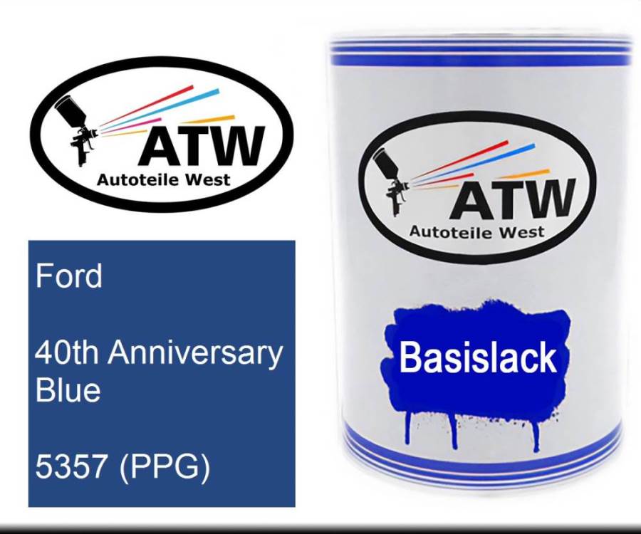 Ford, 40th Anniversary Blue, 5357 (PPG): 500ml Lackdose, von ATW Autoteile West.